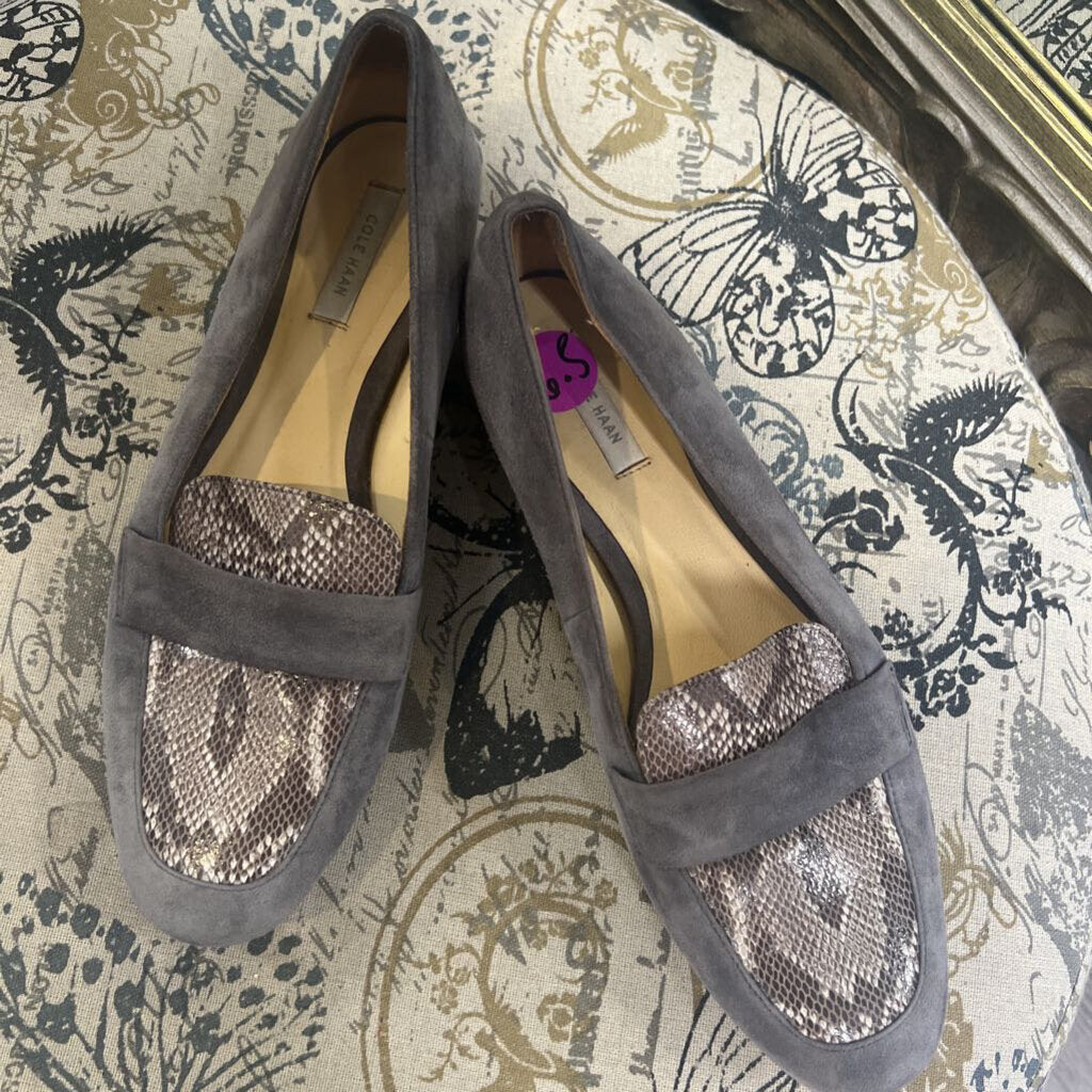 Cole Haan Suede/Snake Loafer SHOES 6.5