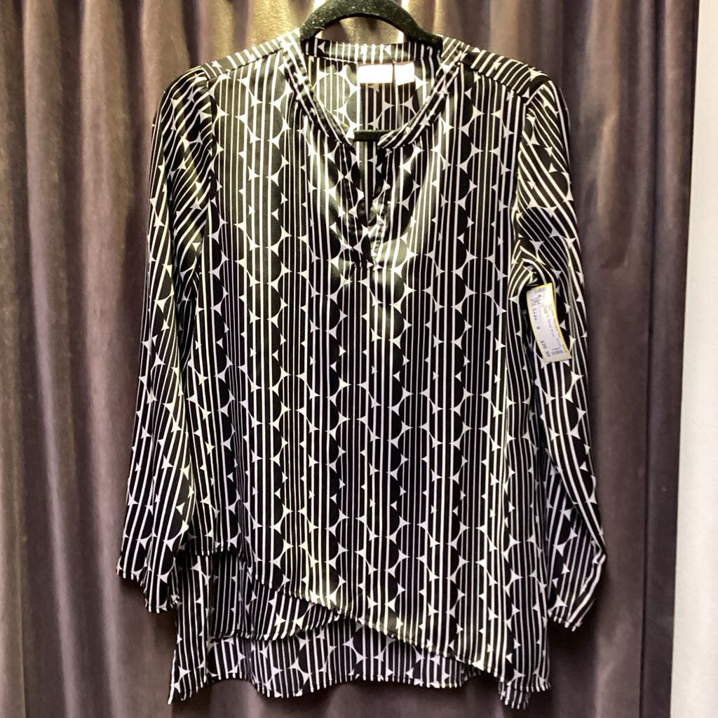 Chicos Mandarin Collar Print TOPS 0