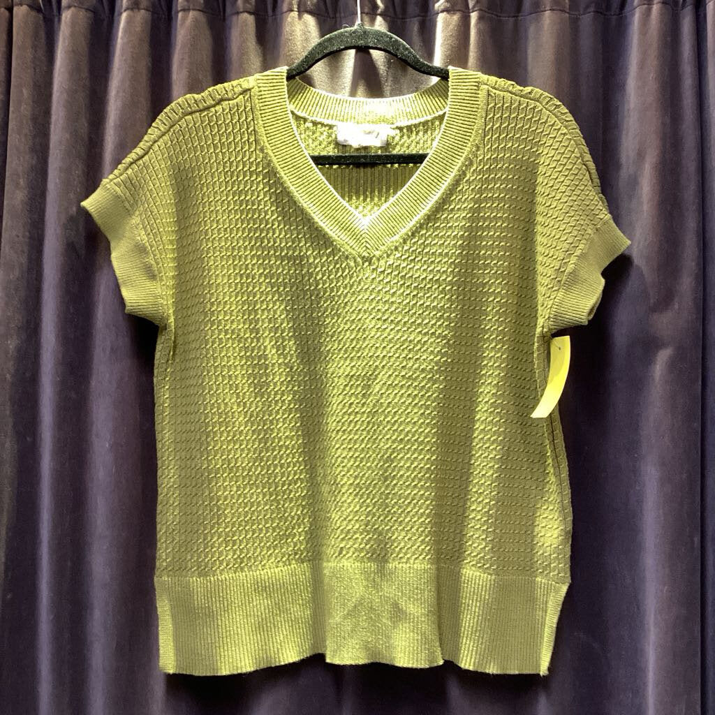 Marled SS/V-neck Cableknit SWEATERS XL