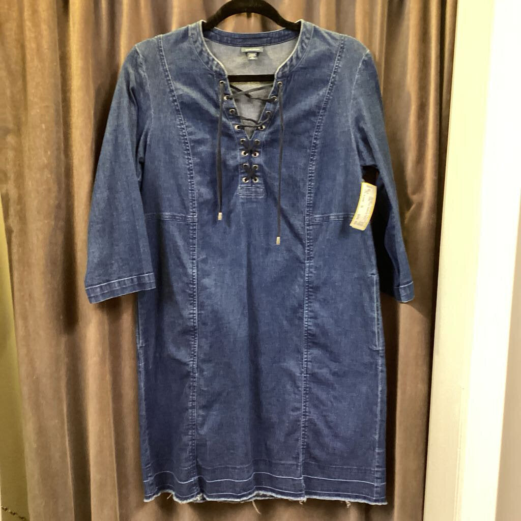 J Jill Lace Front Chambray Tunic DRESSES M