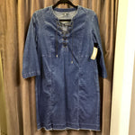 Load image into Gallery viewer, J Jill Lace Front Chambray Tunic DRESSES M
