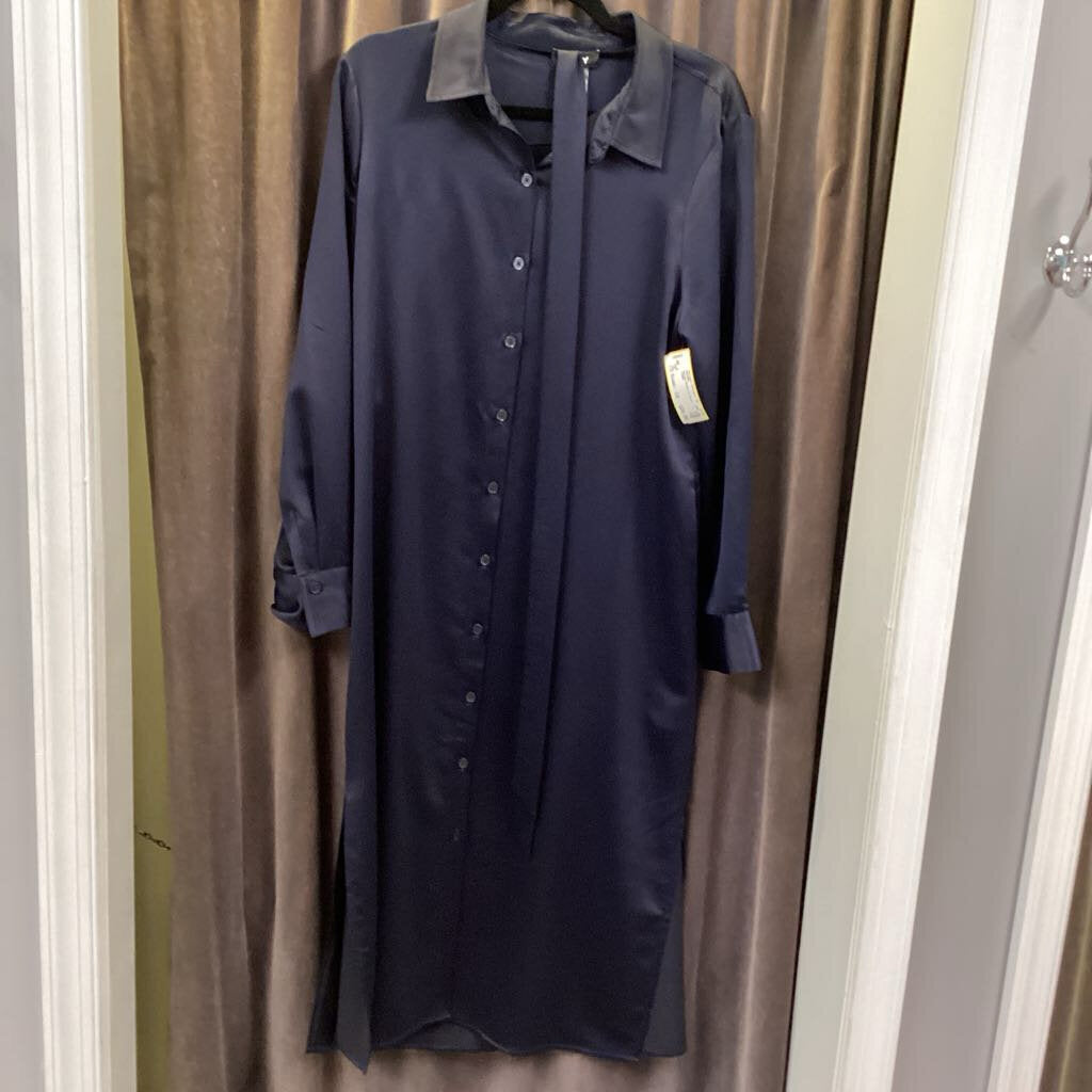 DKNY Button Front LS Shirt Dress DRESSES 12