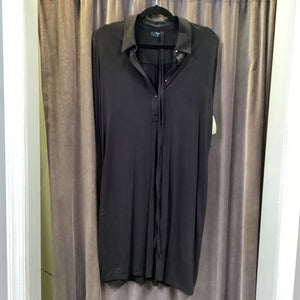 T by Tahari LS Button Front Shirt Dress DRESSES S/M