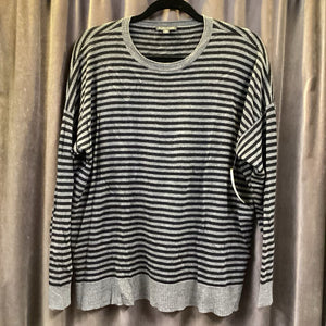 Eileen Fisher Striped LS Crew Neck SWEATERS M