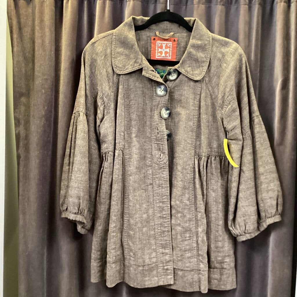Free People Large Button Swing Coat JACKETS M