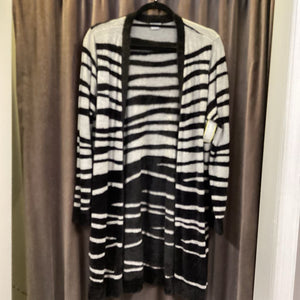 Chicos Open Front Striped Midi Cardi SWEATERS 1