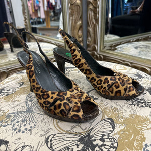 Donald Pliner Cheetah Print Animal Fur Heels SHOES 8.5