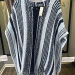 Load image into Gallery viewer, Wooden Ships Striped Poncho w Fringe Bottom SWEATERS OS
