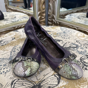 AGL Leather/Snake Ballerina SHOES 37