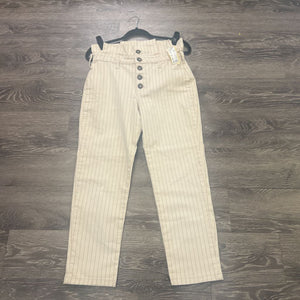 Free People Pinstripe Paper Bag PANTS 10