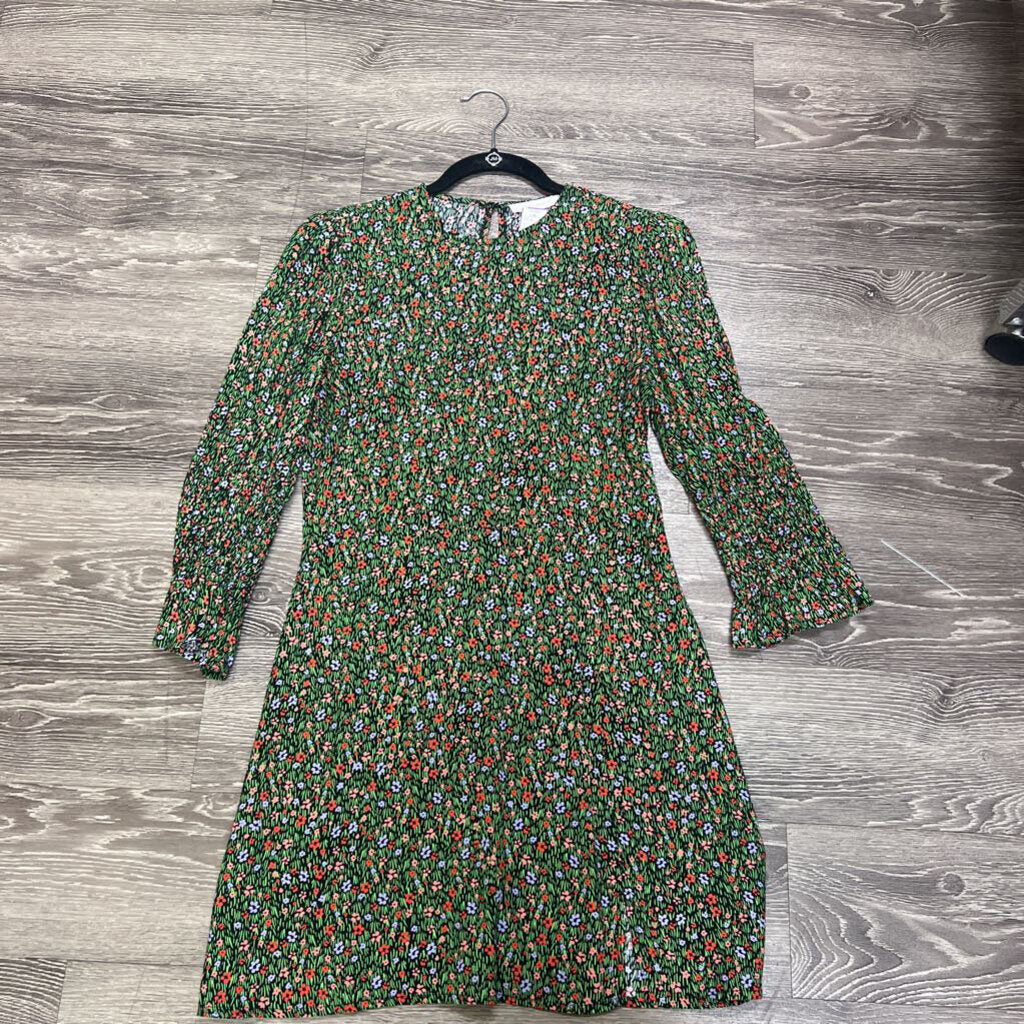 Olivaceous Mini Floral Print LS DRESSES S