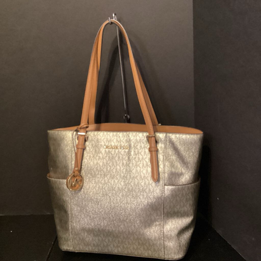 Michael Kors Monogrammed Metallic Tote HANDBAGS L