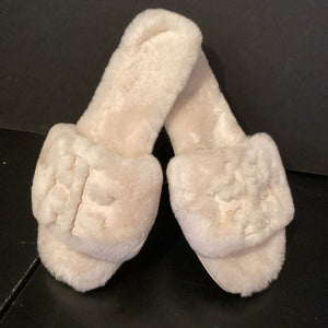 Tory Burch Furry Logo Slides SHOES 9