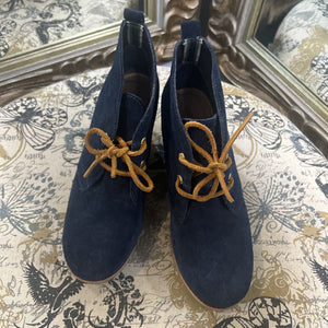Sperry Suede Wedge Lace Up SHOES 8