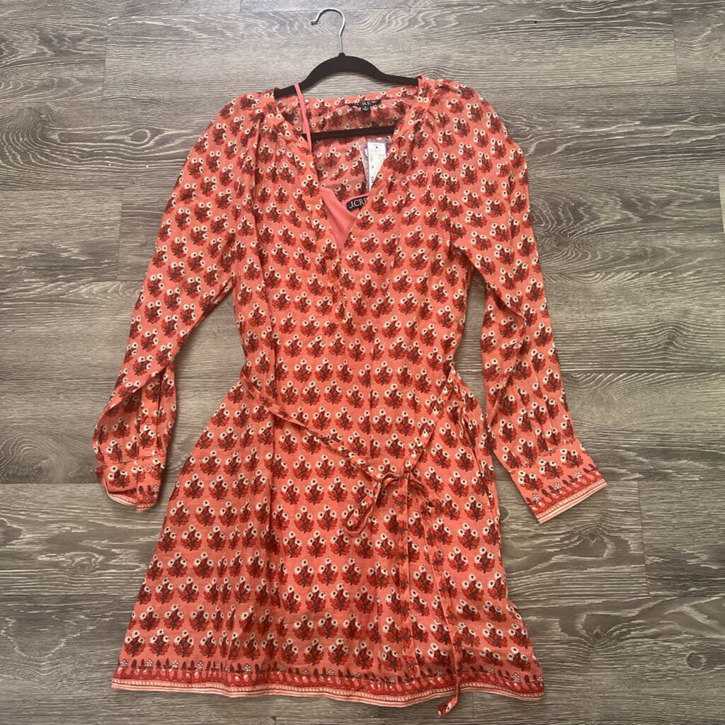 J Crew NWT Linen Flower Bunch Tie Waist DRESSES M