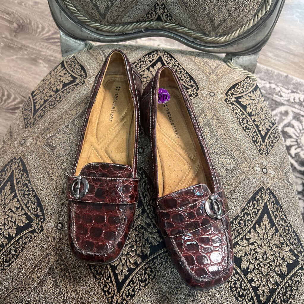 Naturalizer Croc Patent Print Loafers SHOES 6.5