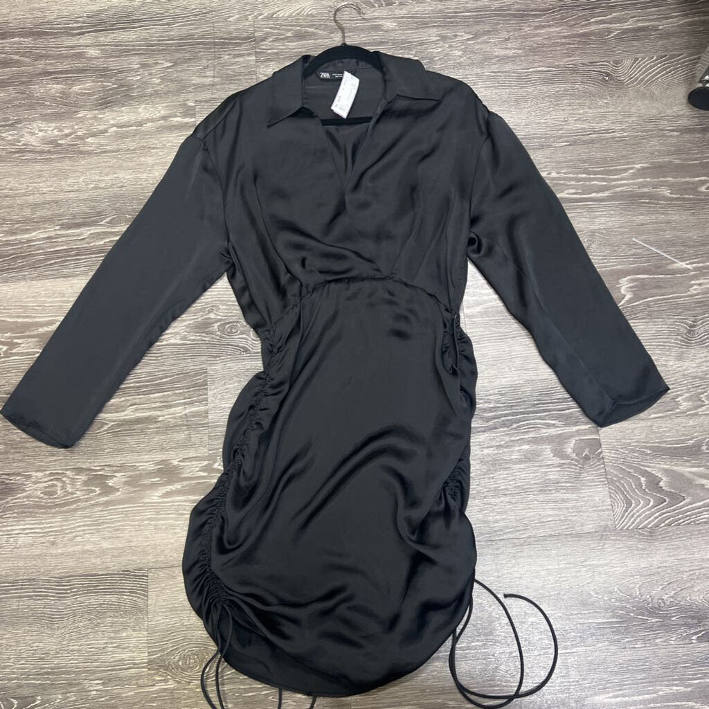 Zara Side Scrunch LS DRESSES m