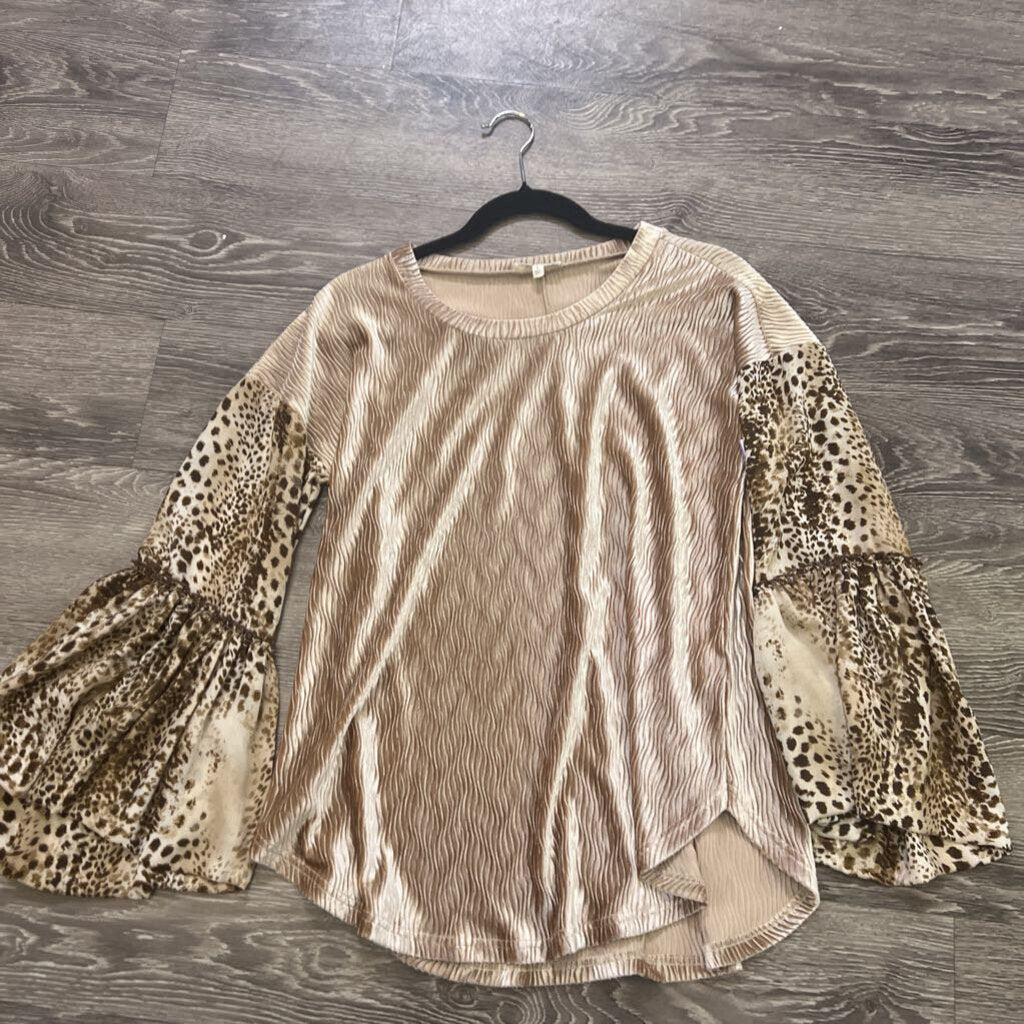 Mystress Crushed Velvet w Pattern Sleeves TOPS S