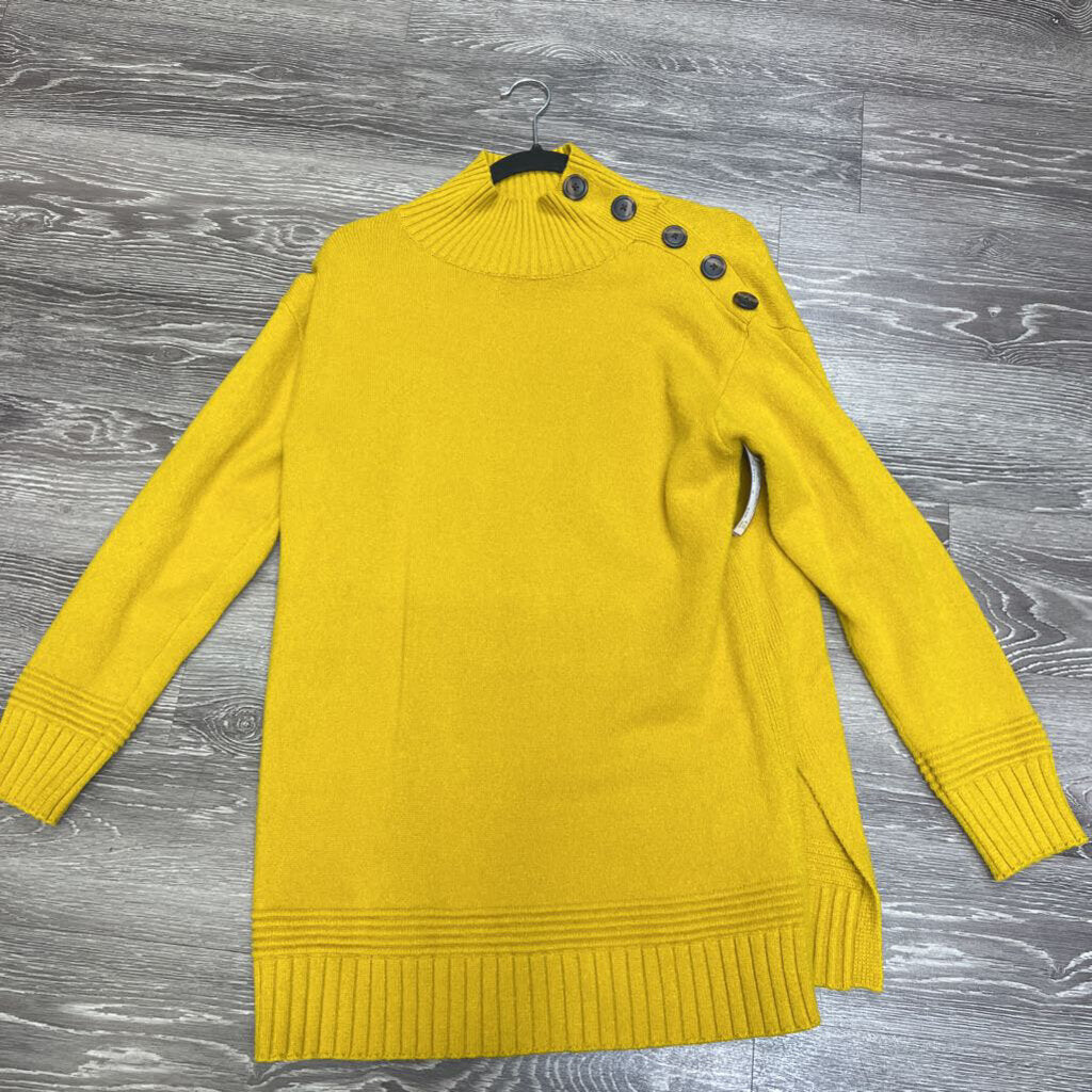 Anthropologie Side Button Mock LS SWEATERS S