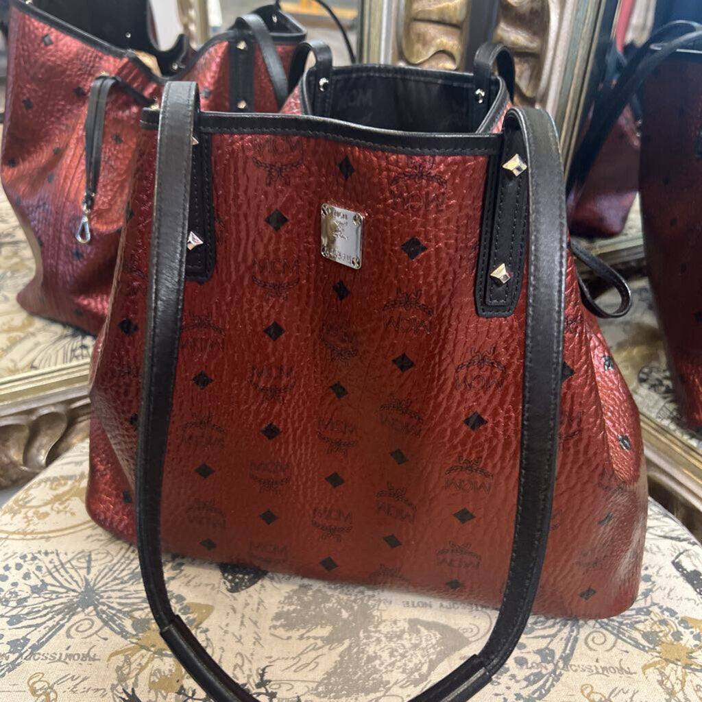 MCM Leather Monogram Tote HANDBAGS L