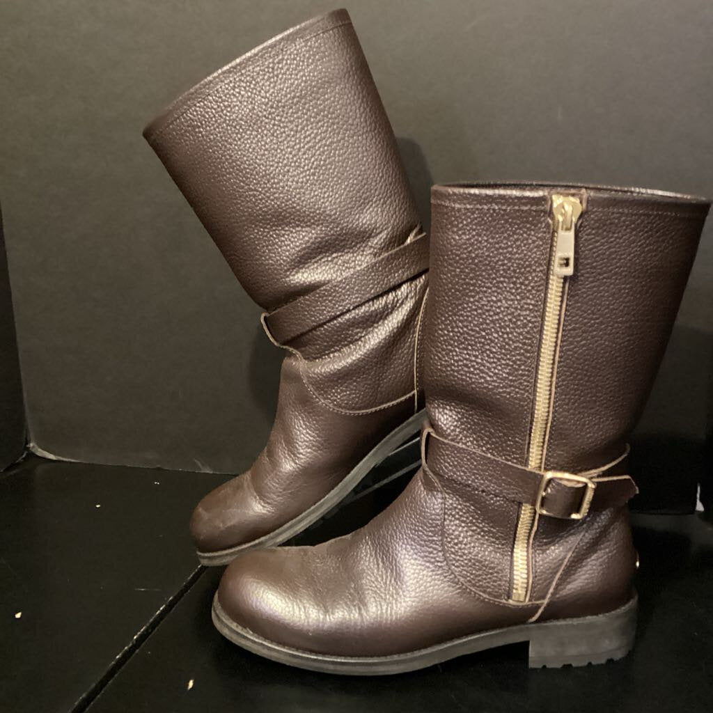 Jimmy Choo Leather Tall Flat Boots BOOTS 38.5