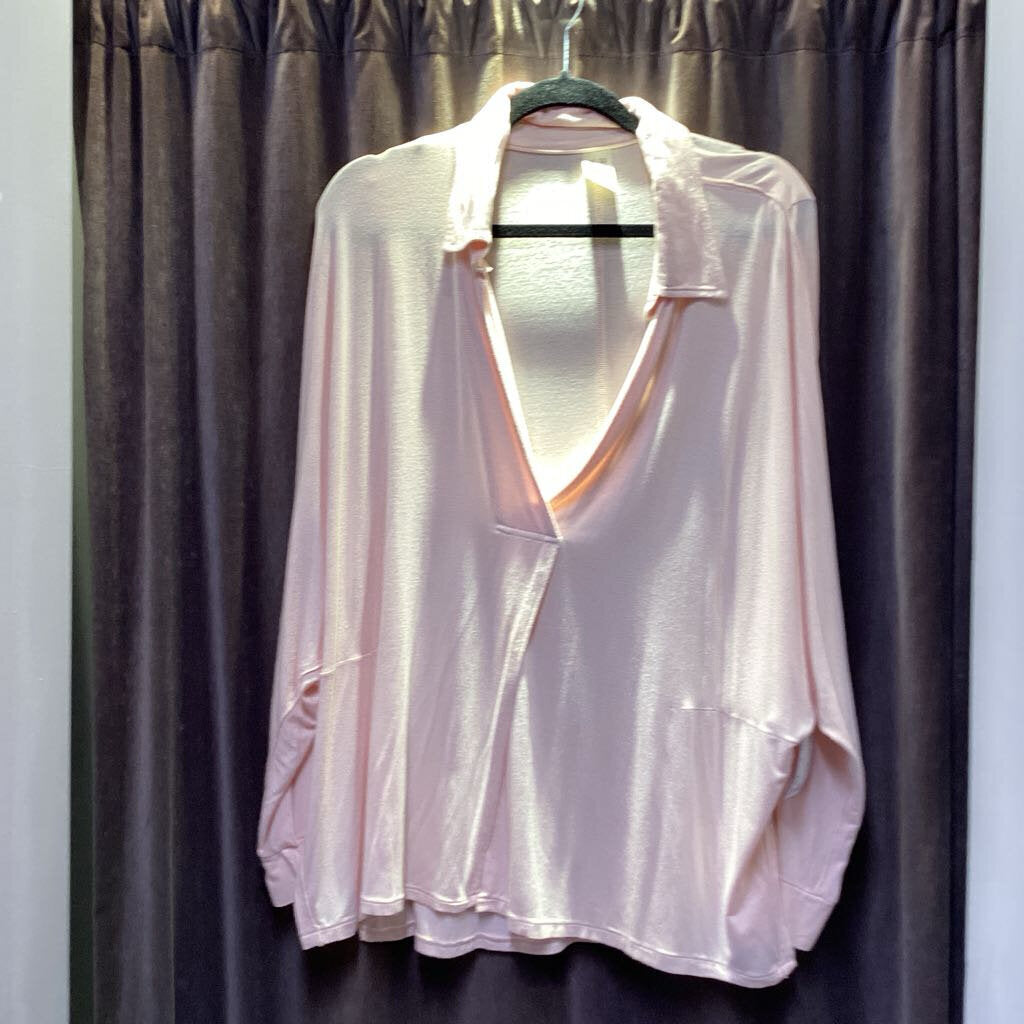 Free People Vneck w Collar Soft Knit TOPS L