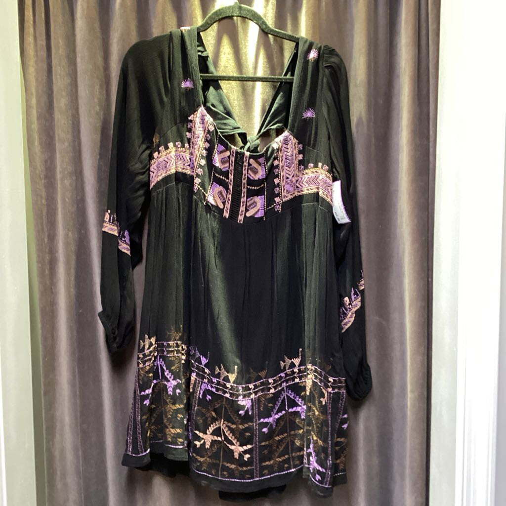 Free People Embroidered LS DRESSES XL