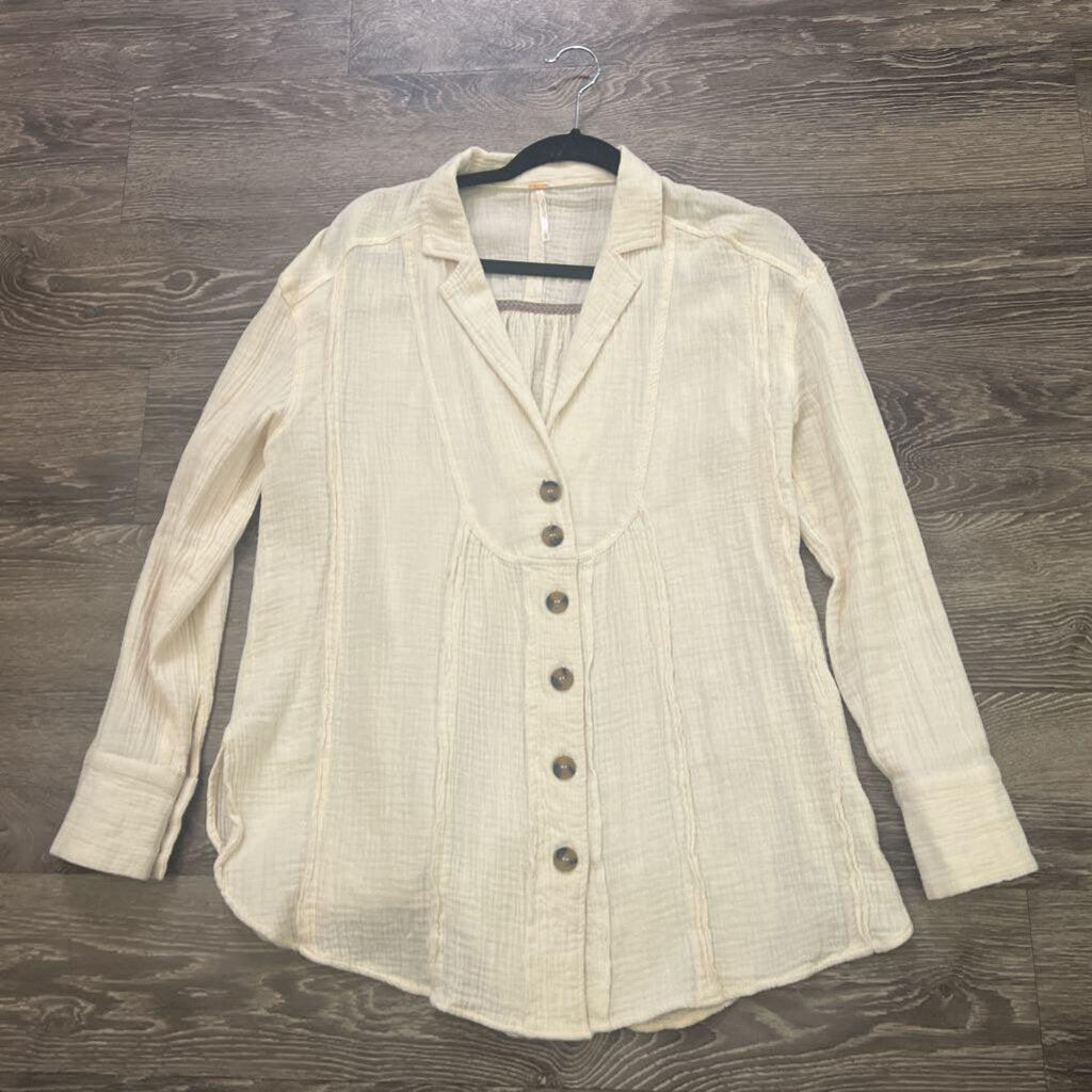Free People Button Front LS TOPS XS