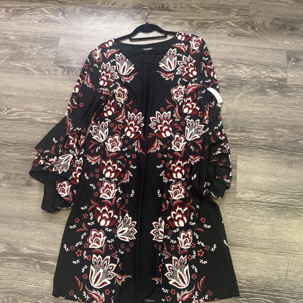 Roz & Ali Floral Print Bell Sleeve DRESSES XL