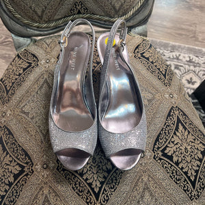 Nine West Sparkle Peep Toe Heels SHOES 8