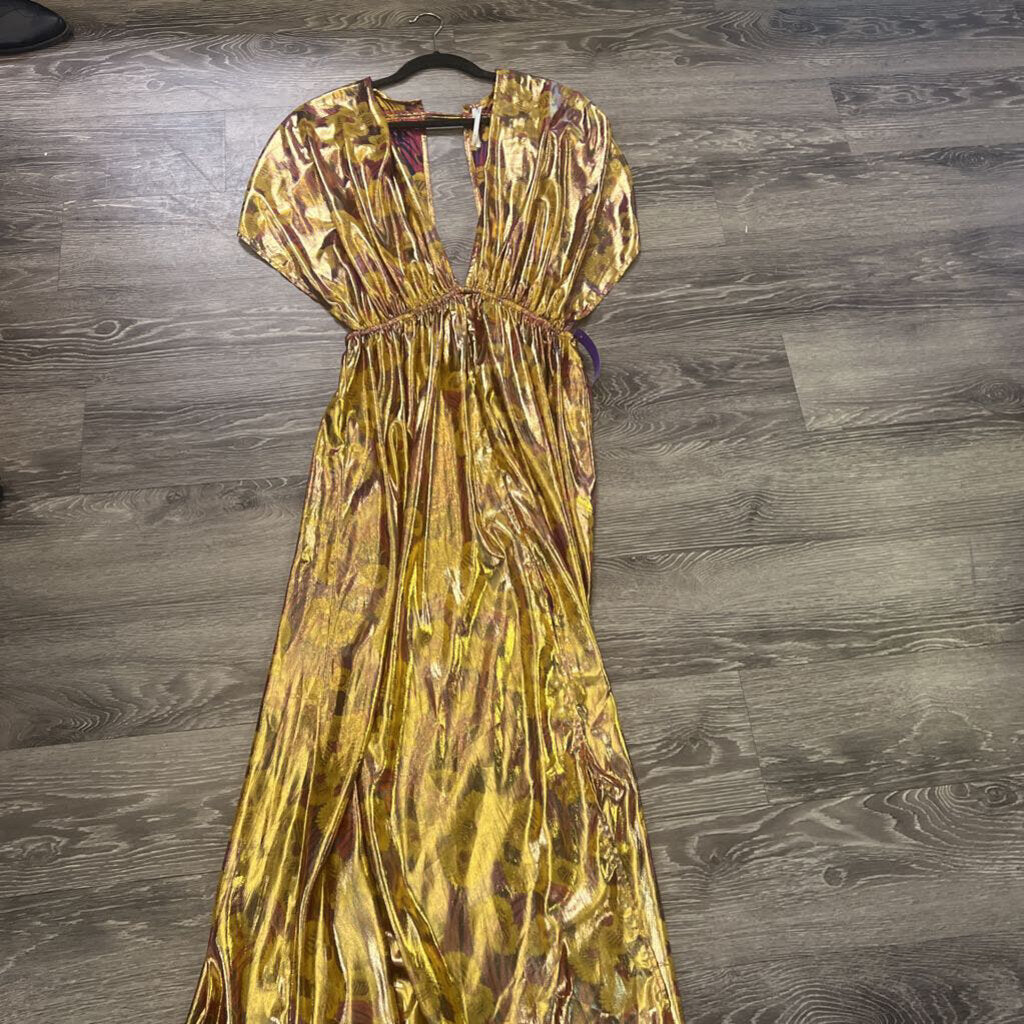 Anthropologie Metallic Sleeveless Max EVENING M