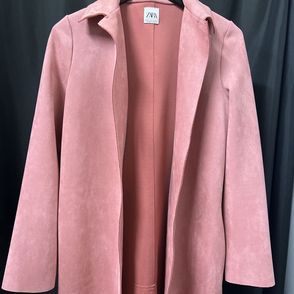 Zara Suede Overcoat Long JACKETS XS