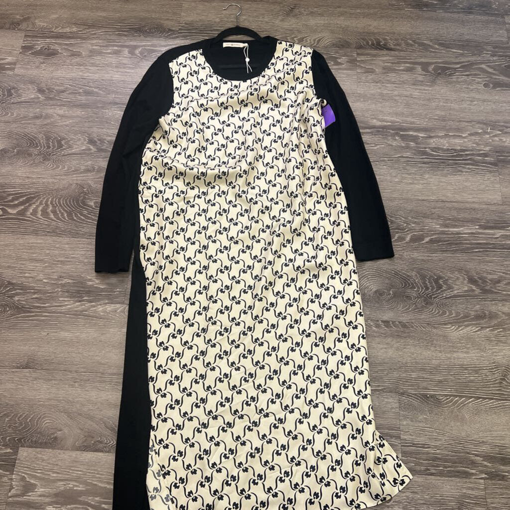 Tory Burch LS Patterned Silk Knit DRESSES L