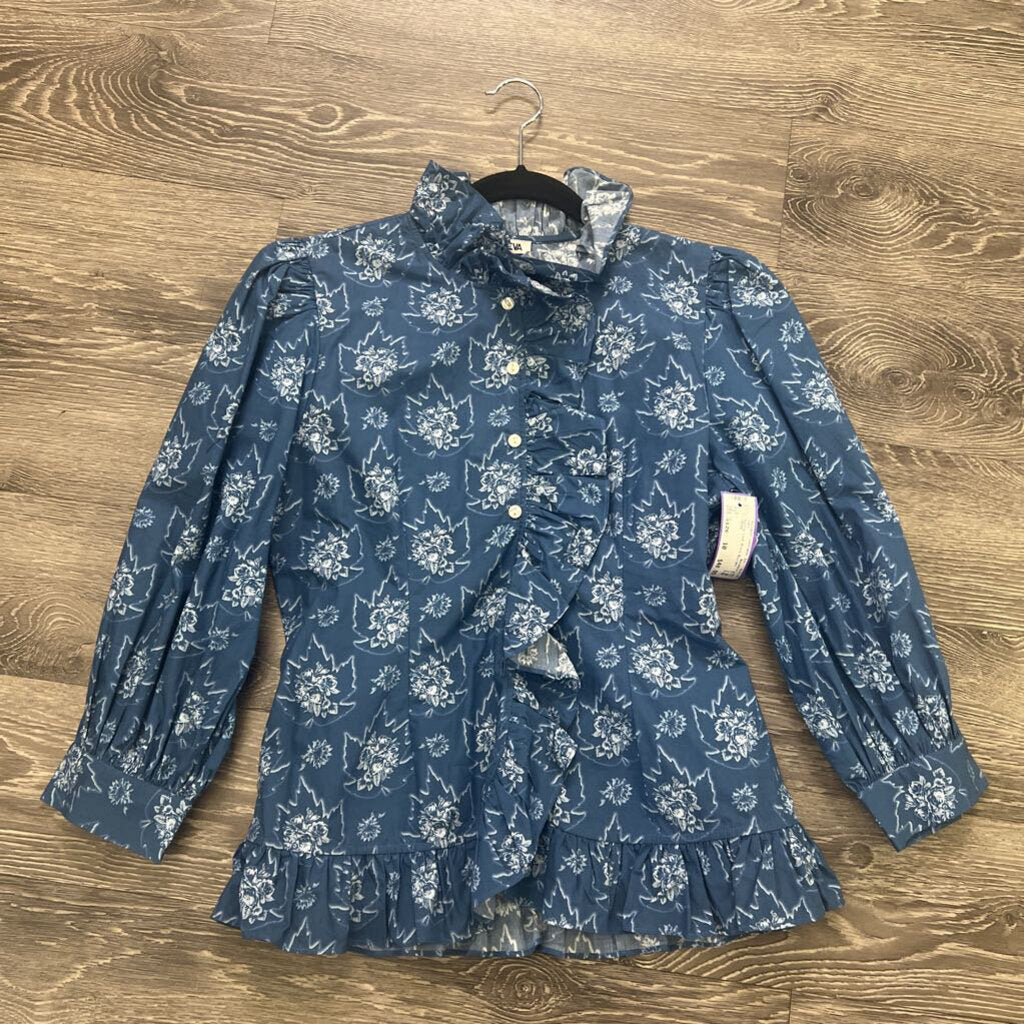 Batsheva Ruffle Leaf Print TOPS 10