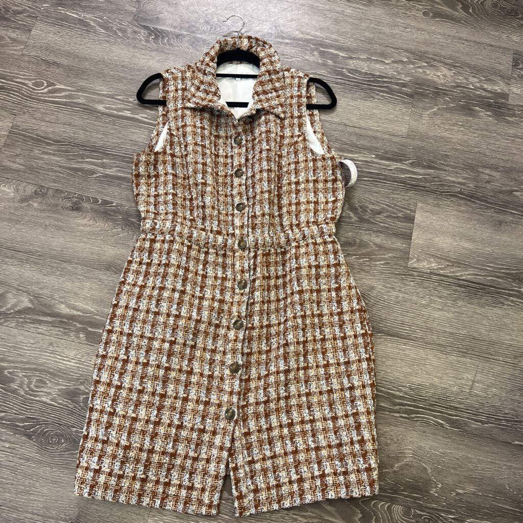 S Edge Slvlss Tweed DRESSES L