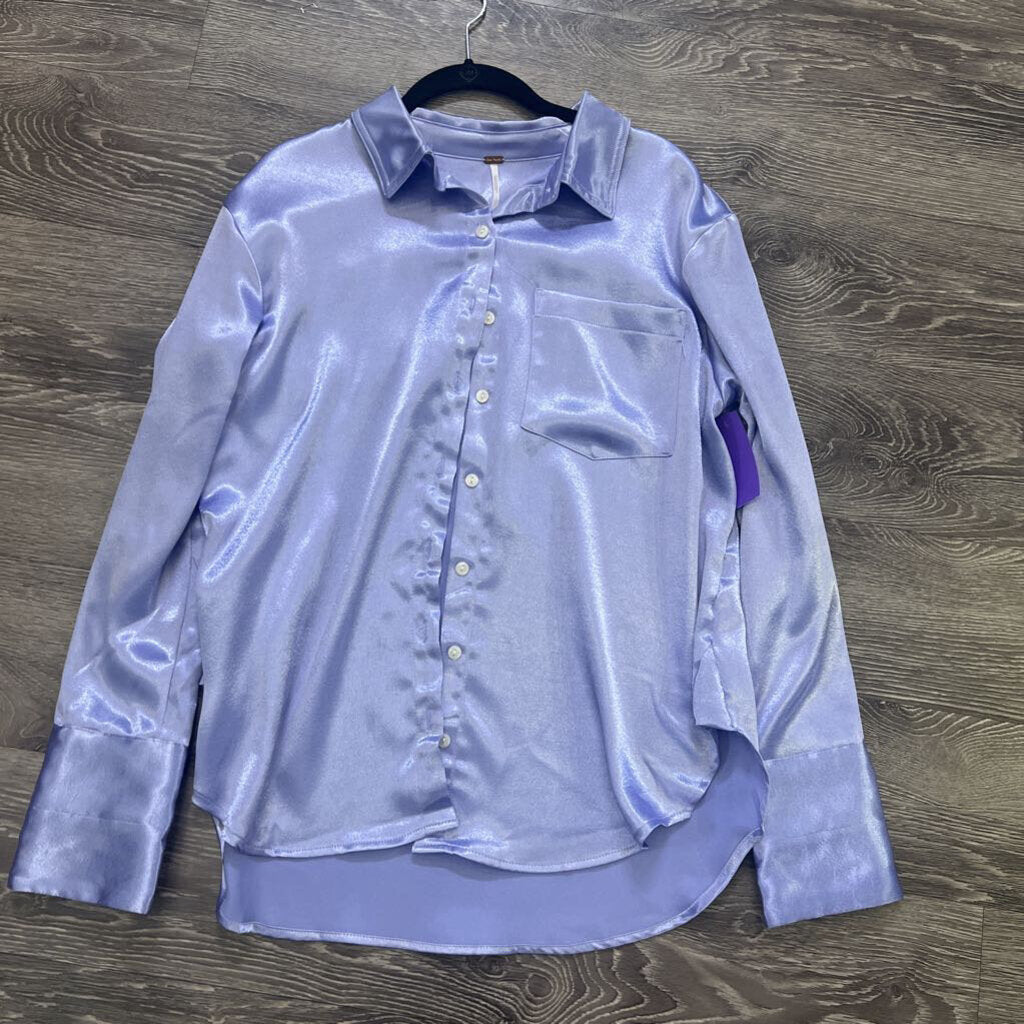 Free People Silky Button Up w Pockets TOPS SP