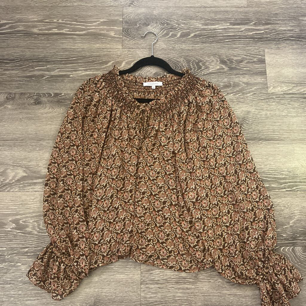 Olivaceous Sheer L/S Floral TOPS M