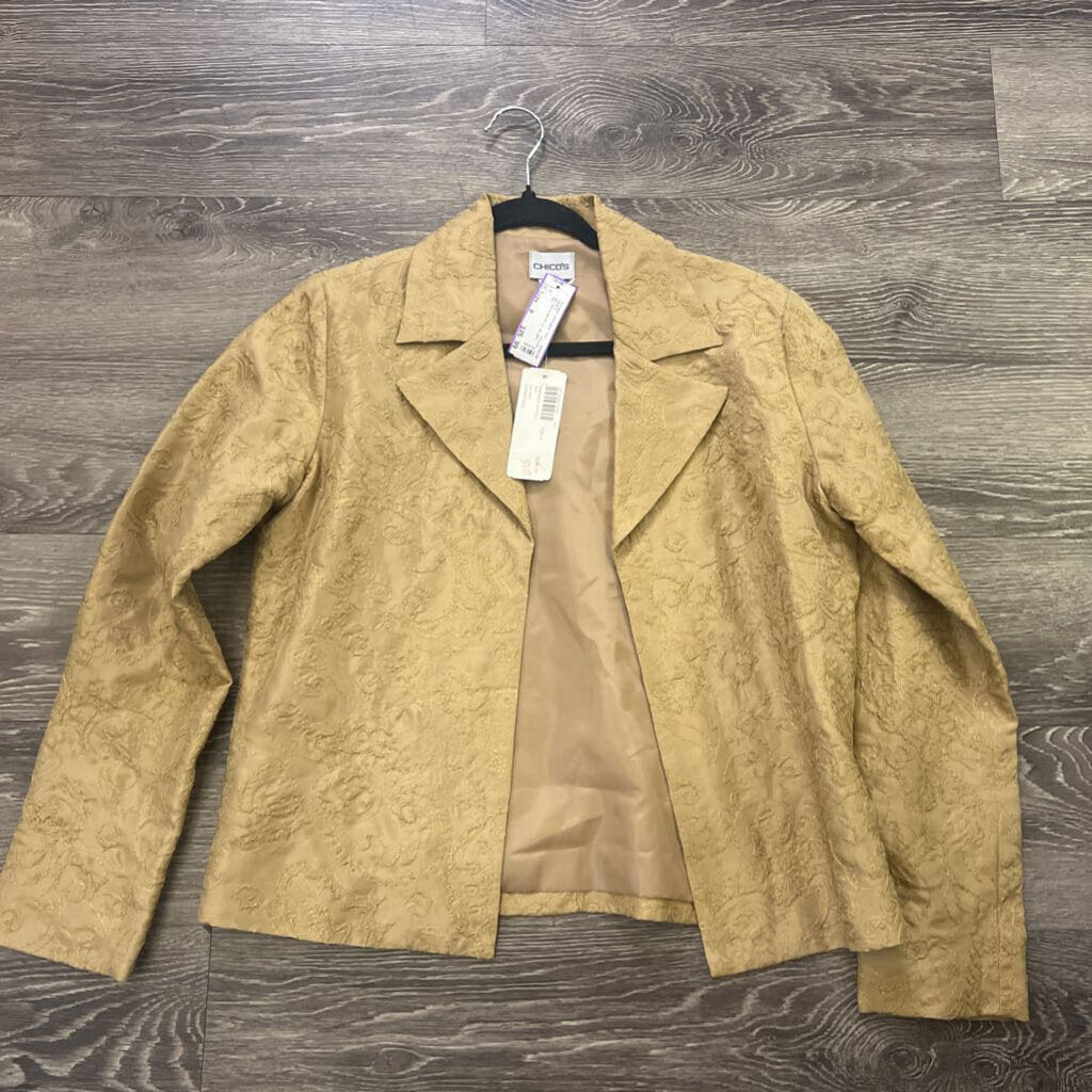 Chicos NWT Embroidered Lt Weight Open JACKETS 0