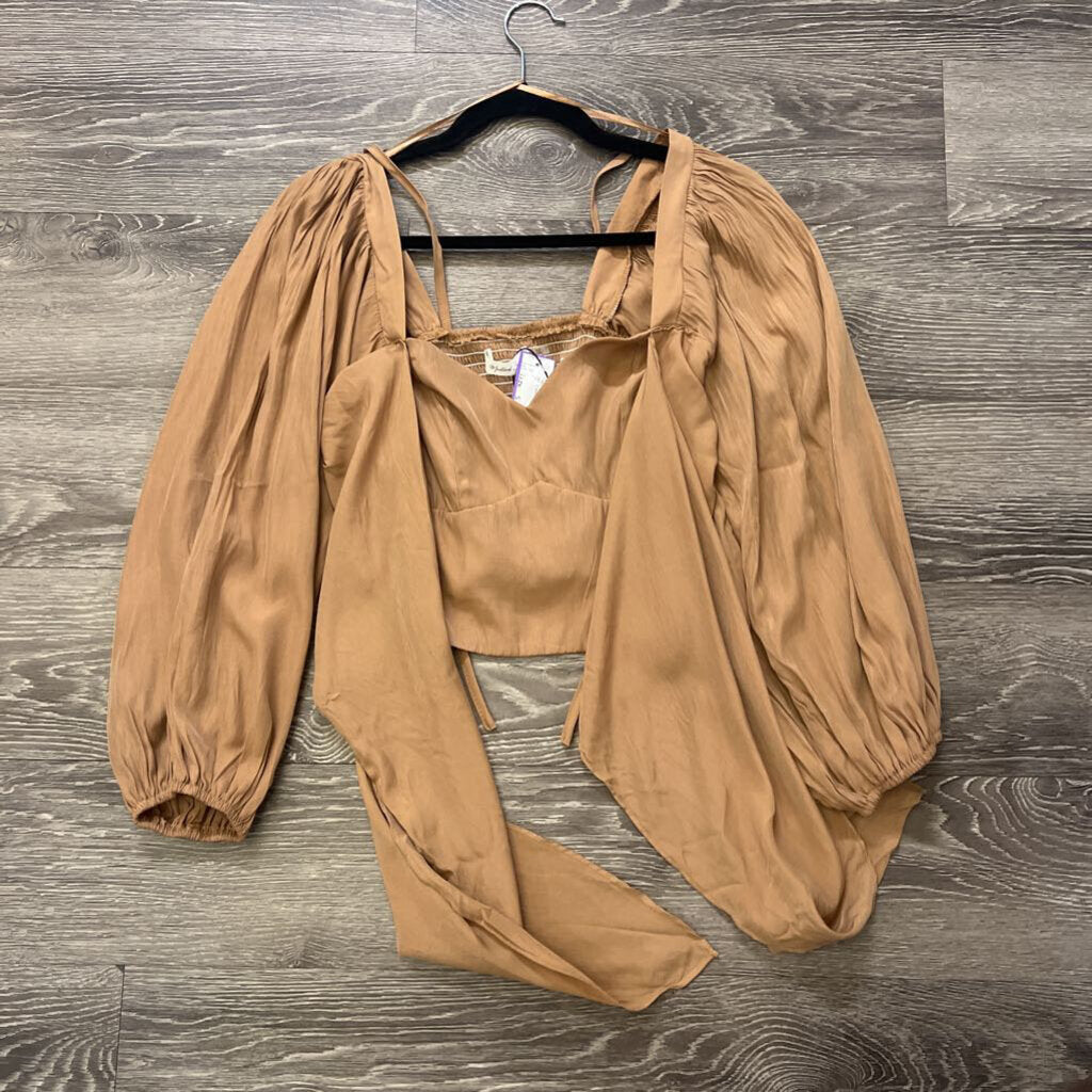 Mustard Seed NWT Cropped Balloon Sleeve TOPS S
