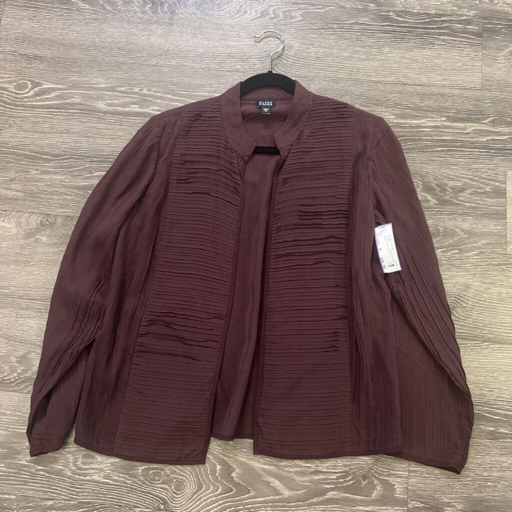 Eileen Fisher Crinkle Open Front JACKETS M