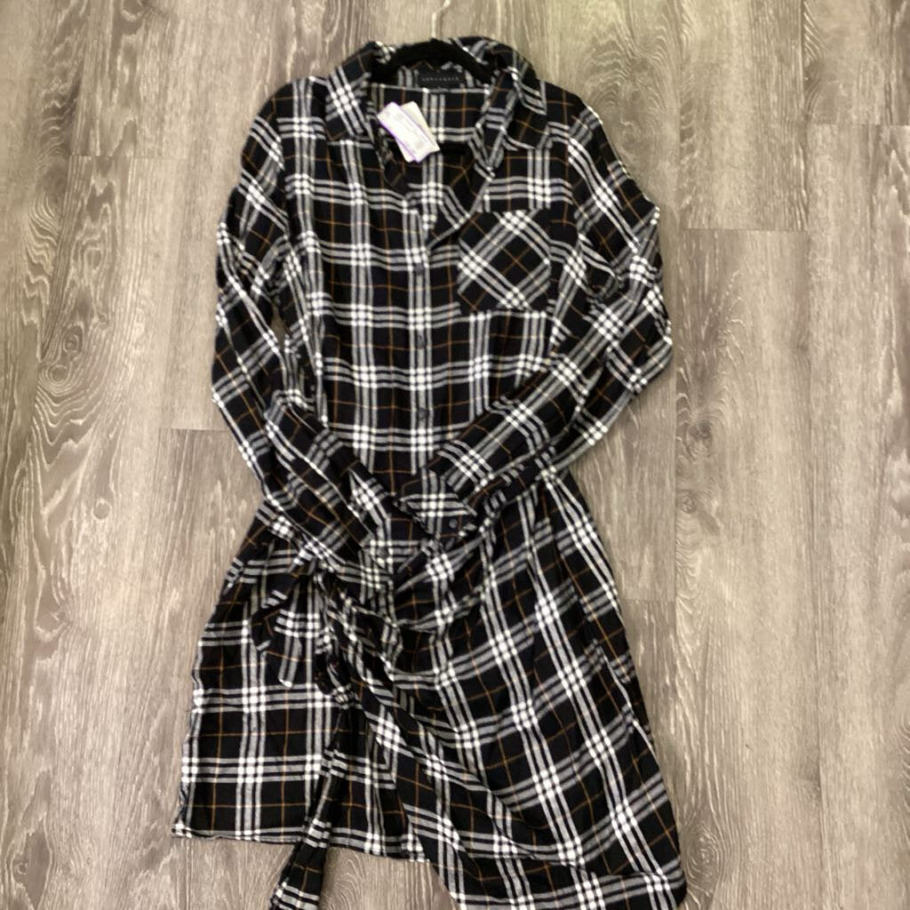 Sanctuary NWT Plaid Tie Front DRESSES L