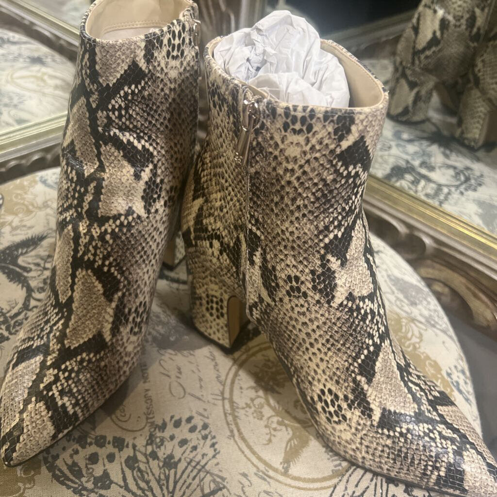 Sam Edelman Snakeskin Block Heels BOOTIES 8.5