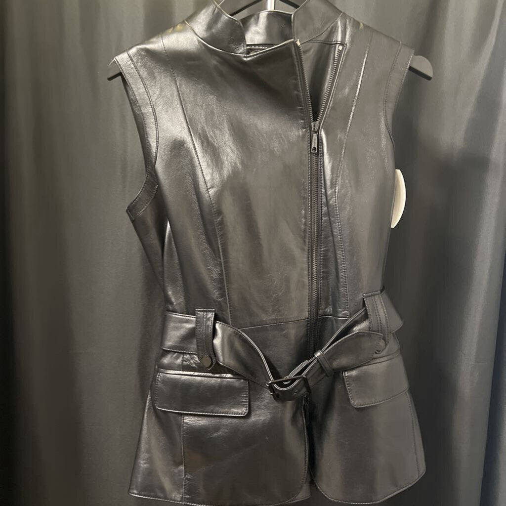 Worth Leather Vest w Belt VESTS 6