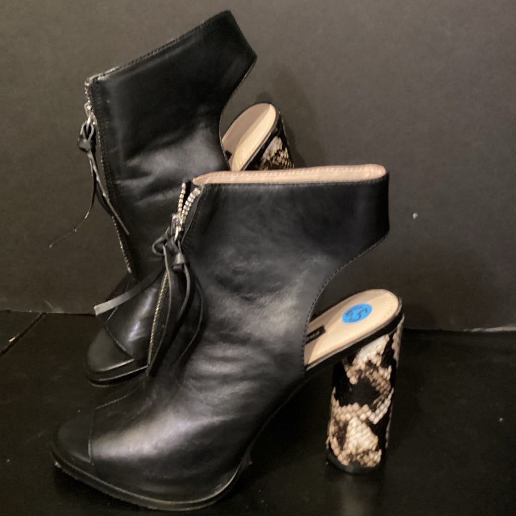 French Connection Zip Front Peep Toe Heels SHOES 6.5