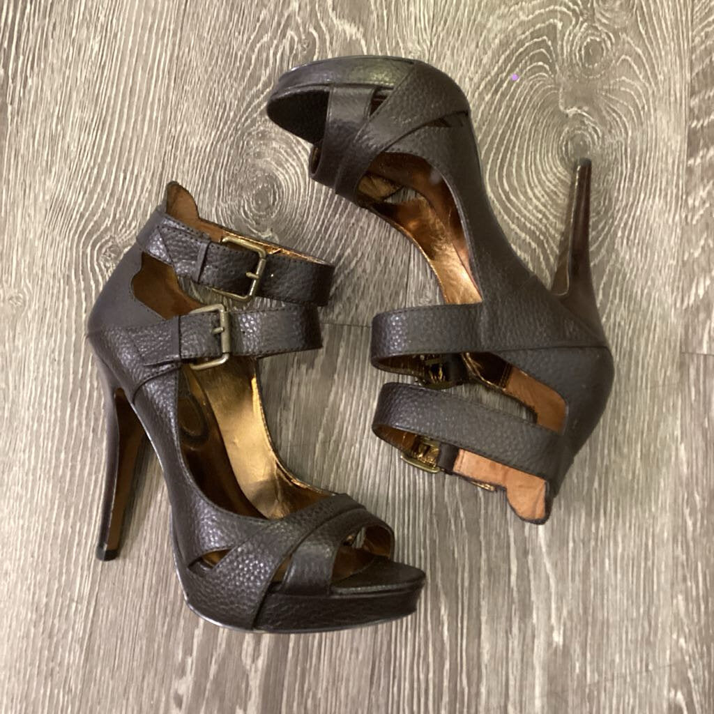 Charles & David Leather Double Buckle Heels SHOES 8