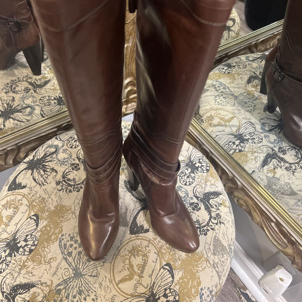 Costume National Tall Leather w Heels BOOTS 37.5