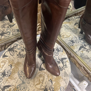 Costume National Tall Leather w Heels BOOTS 37.5