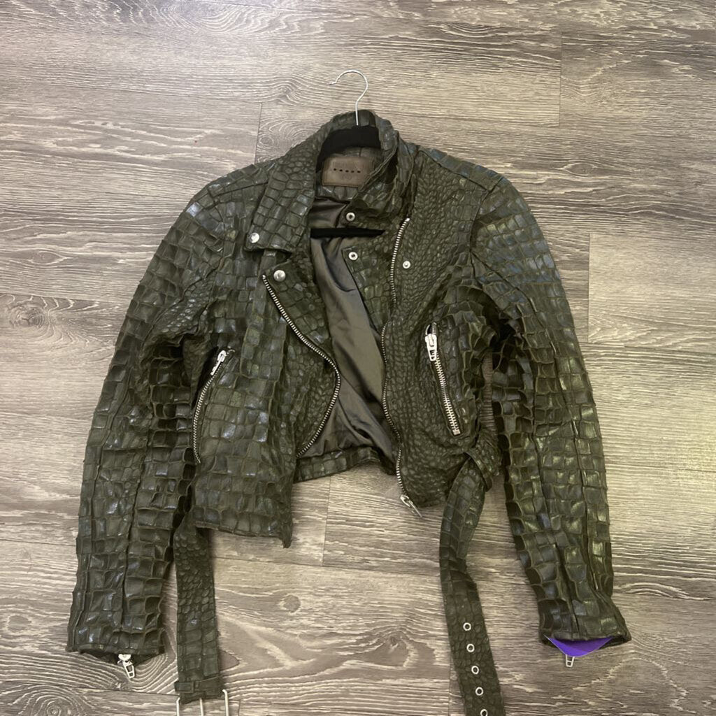 Blank NYC Croc Textured Moto Style JACKETS S
