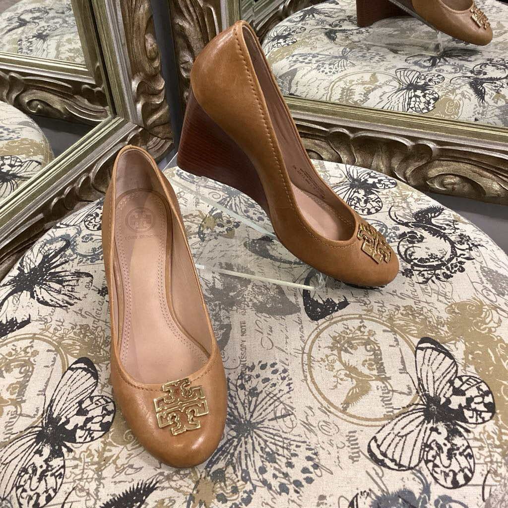 Tory Burch Leather Logo Wedges SHOES 8