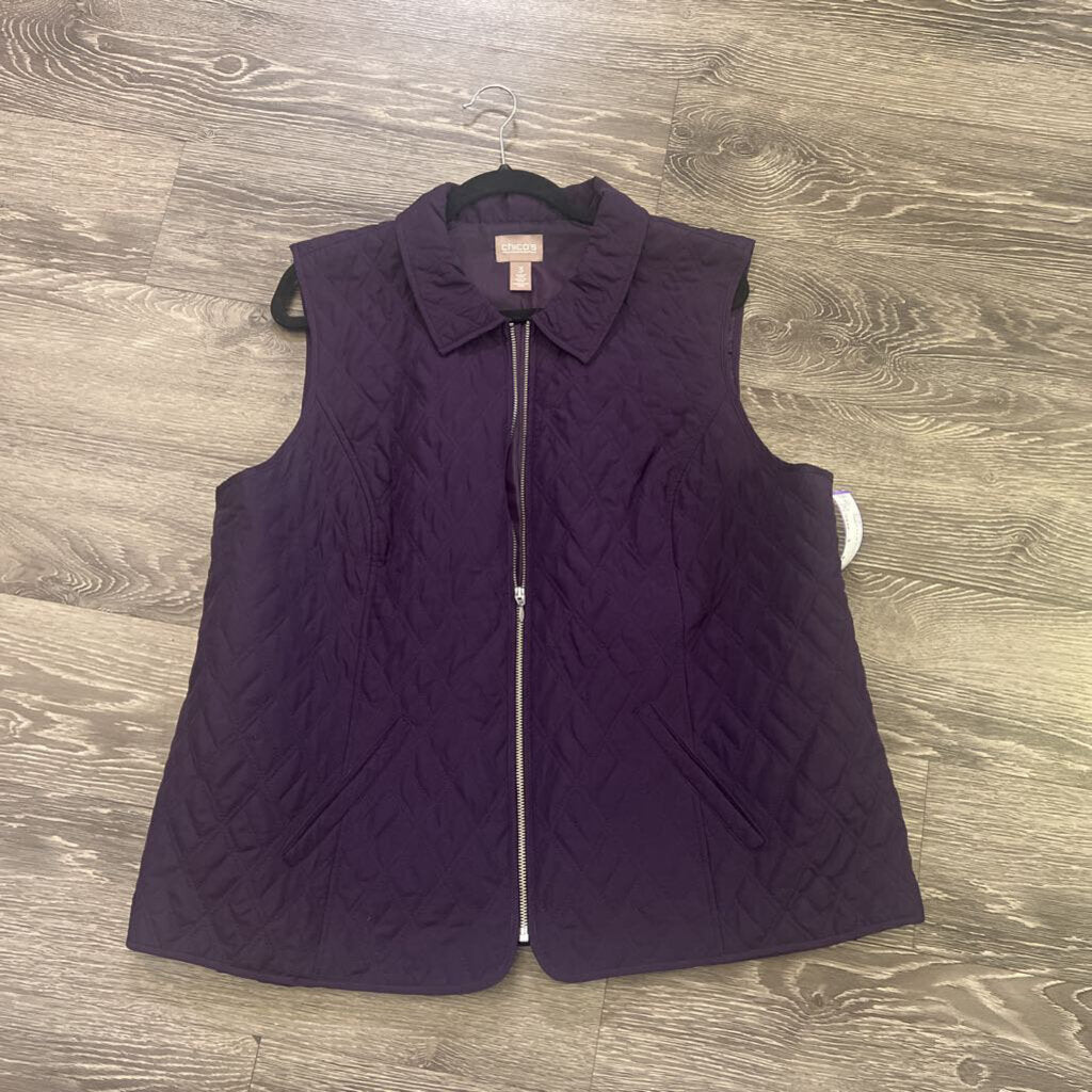 Chicos Quilted Zip Up VESTS 3